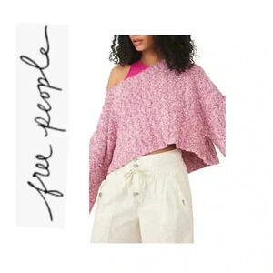 🆕 Free People Good Day Pullover Short Sleeve
Cropped Sweater Pink Rose🆕